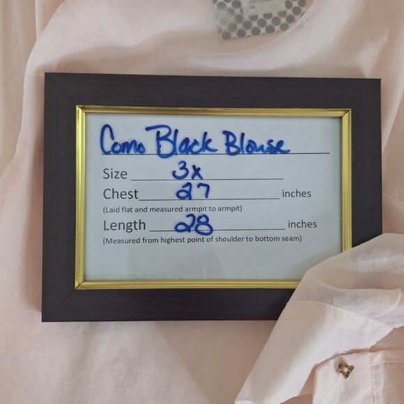 Como Black See Through Blouse Pink Buttons Hi Low Women Plus 3X Sheer Long Cover - Picture 6 of 8